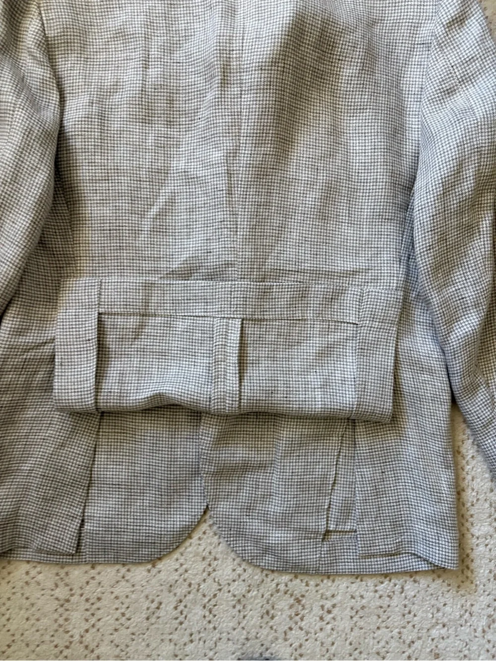 NWT Brunello Cucinelli Linen Delave PDP Cavallo Blazer Jacket 52 IT/42 US Gray